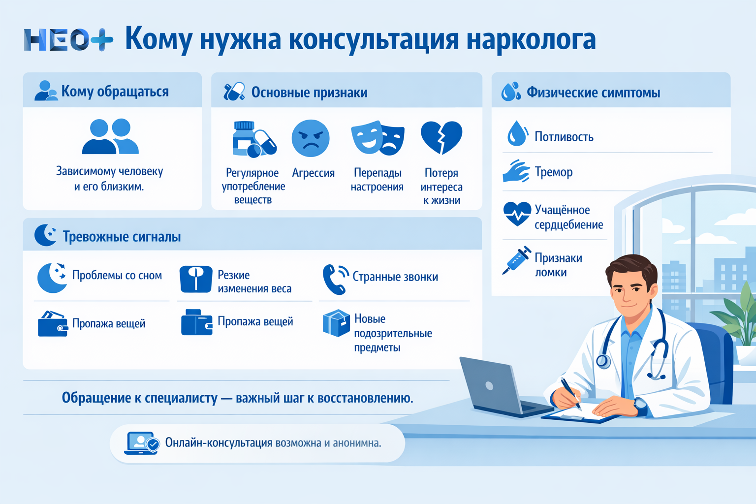 Инфографика кому нужна консультация нарколога